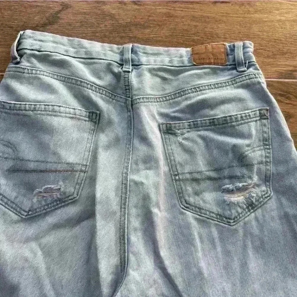 American Eagle AE Curvy Mom Jean #2292 6R Denim Frayed Distressed - Picture 9 of 9